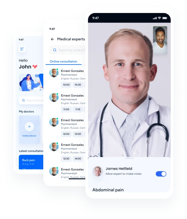 Viveo Health mobile app screens