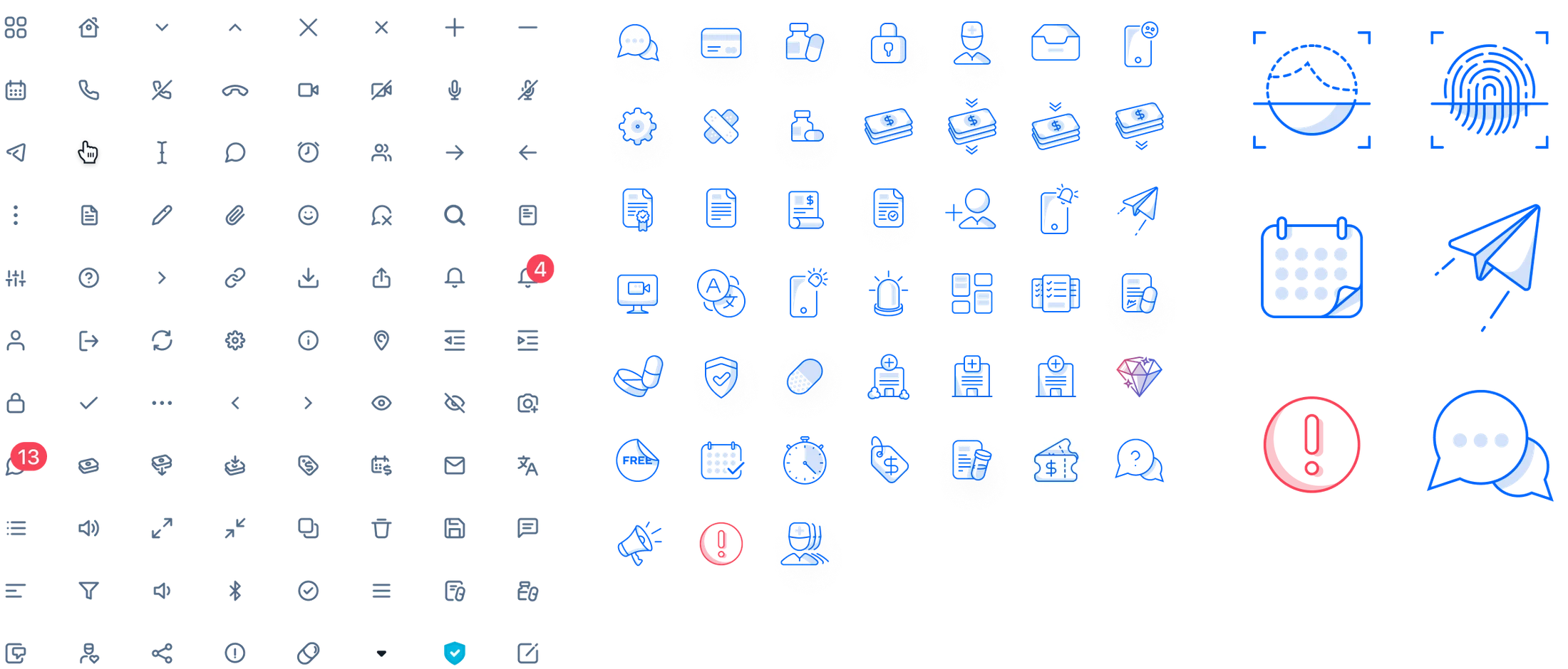 Custom icon system built on a grid and common visual principles